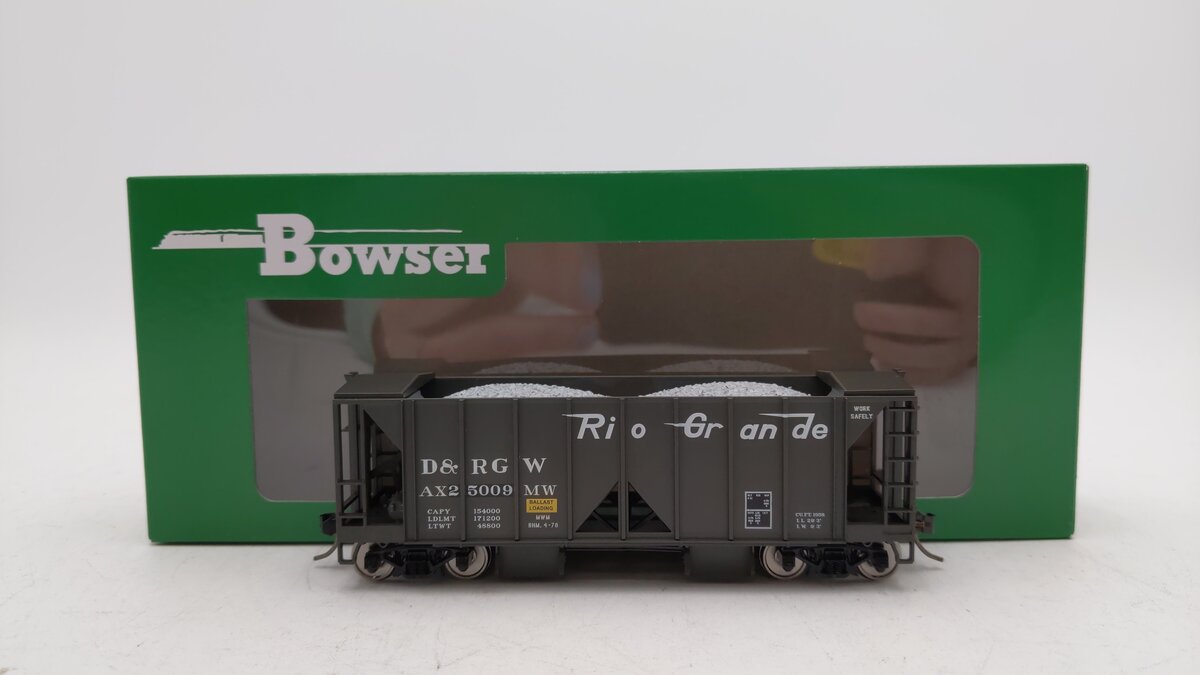 Bowser 43106 HO D&RGW RTR 70-Ton 2-Bay Ballast Hopper #25009