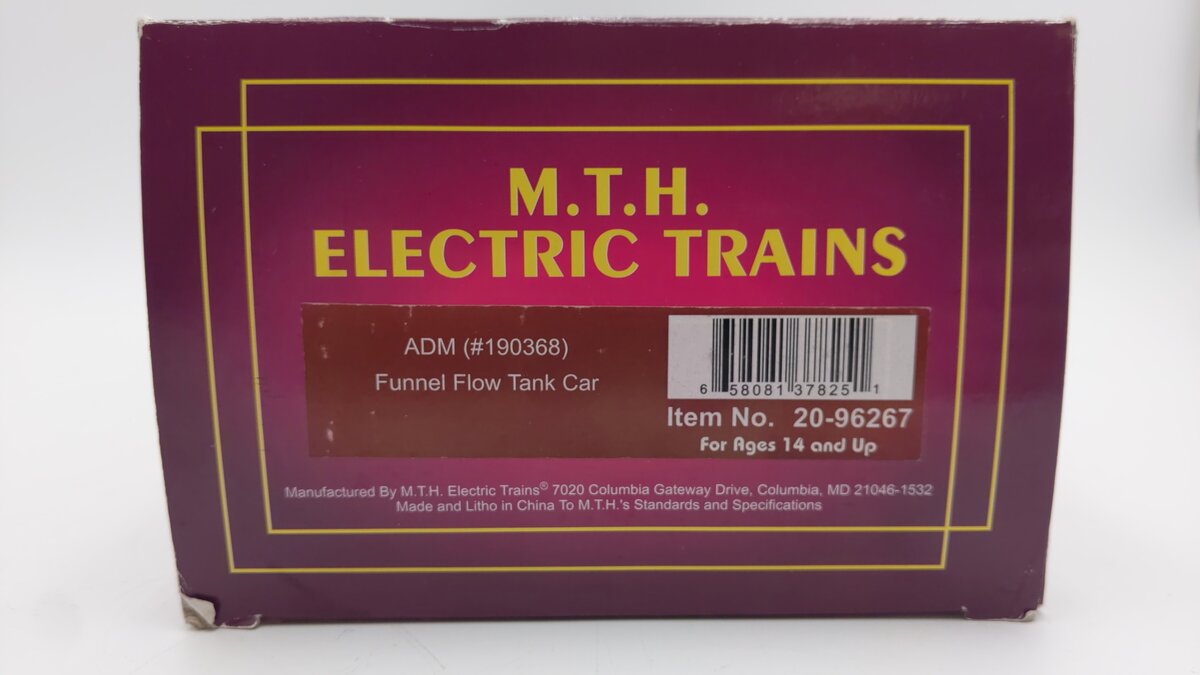 MTH 20-96267 O ADM Funnel Flow Tank Car #190368 LN/Box