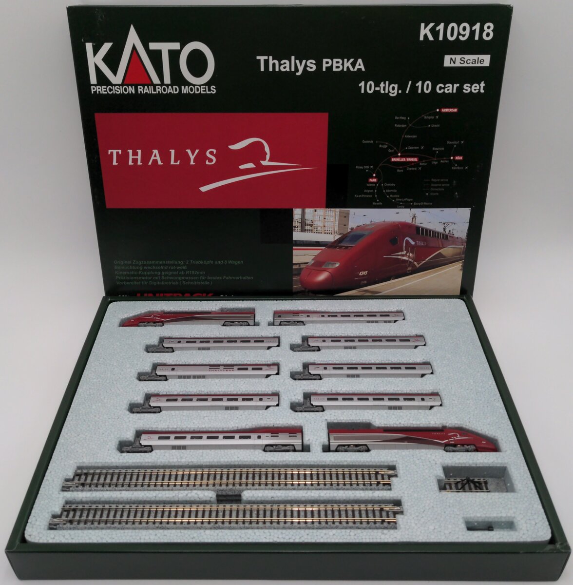 Kato K10918 Thalys PBKA N Gauge Electric Train Set LN/Box