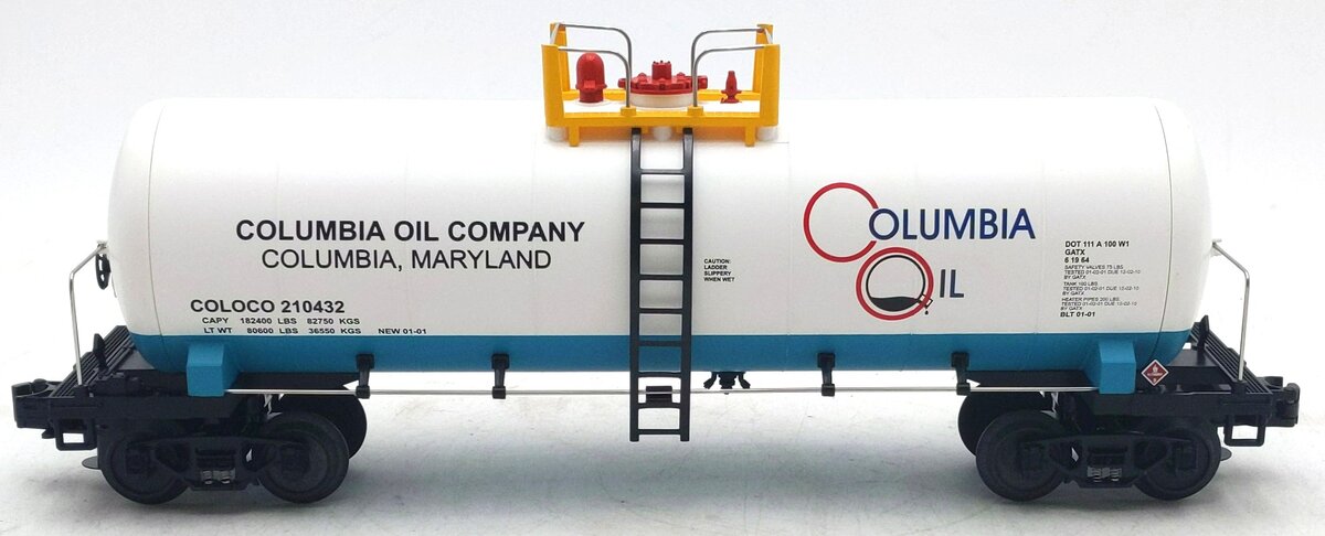 MTH 20-96084 O Columbia Oil Company Single Dome Tank Car #210432 LN/Box