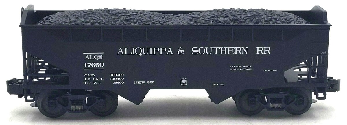 MTH 20-97525 O Gauge ALQS 2-Bay Offset Hoppers w/ Coal Loads #17650 LN/Box