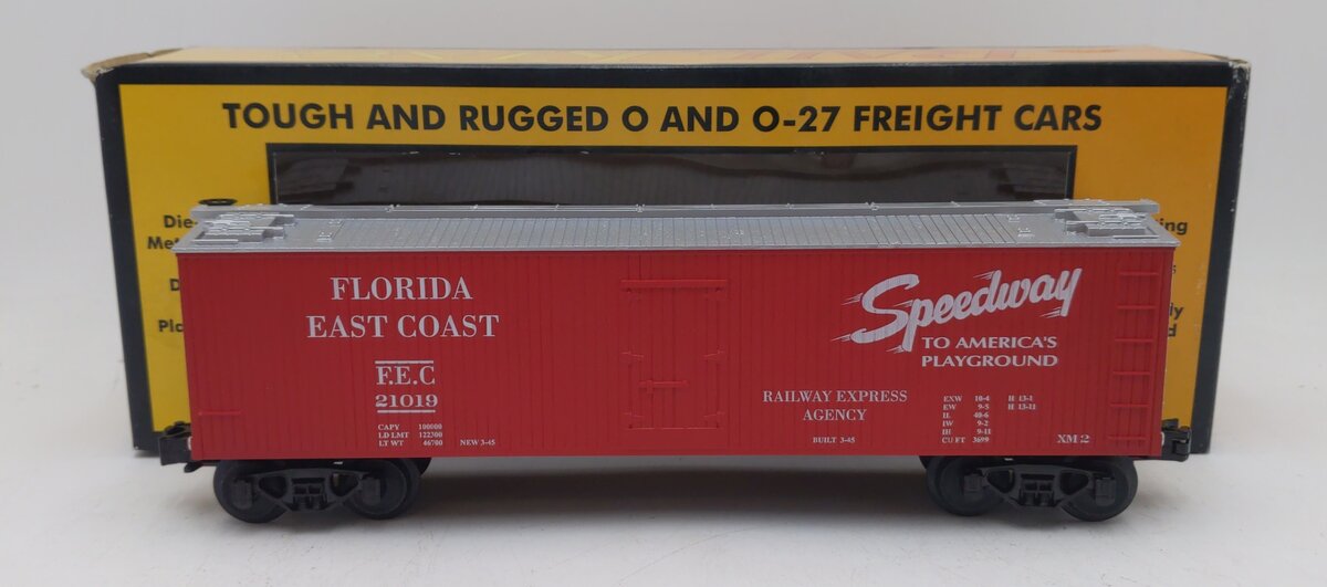 MTH 30-7812 O Gauge Florida East Coast Woodsided Refrigerator Car #21019 LN/Box