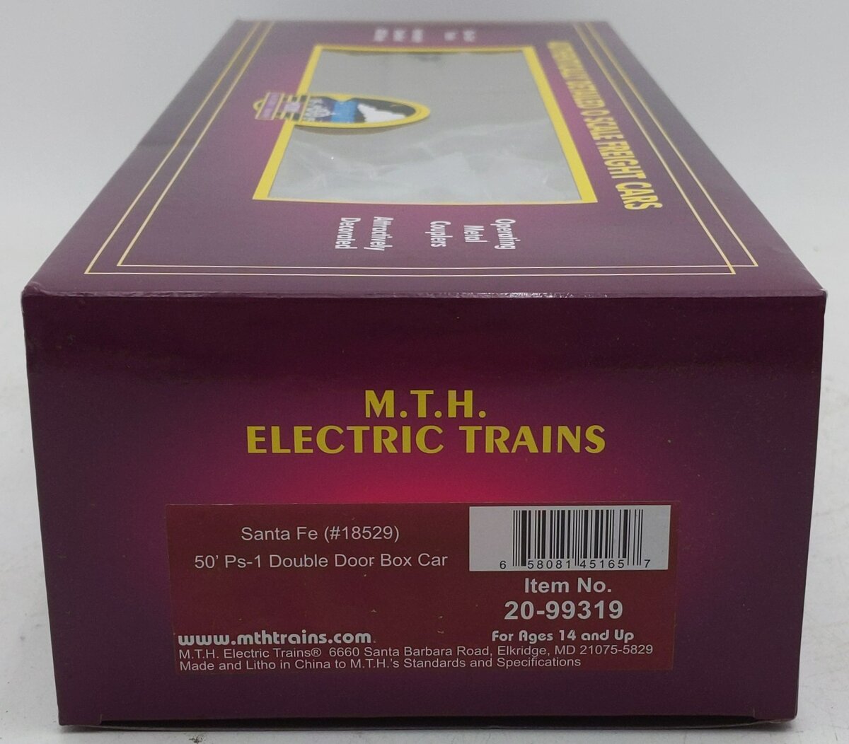 MTH 20-99319 O Santa Fe 50' PS-1 Double Door Box Car #18529