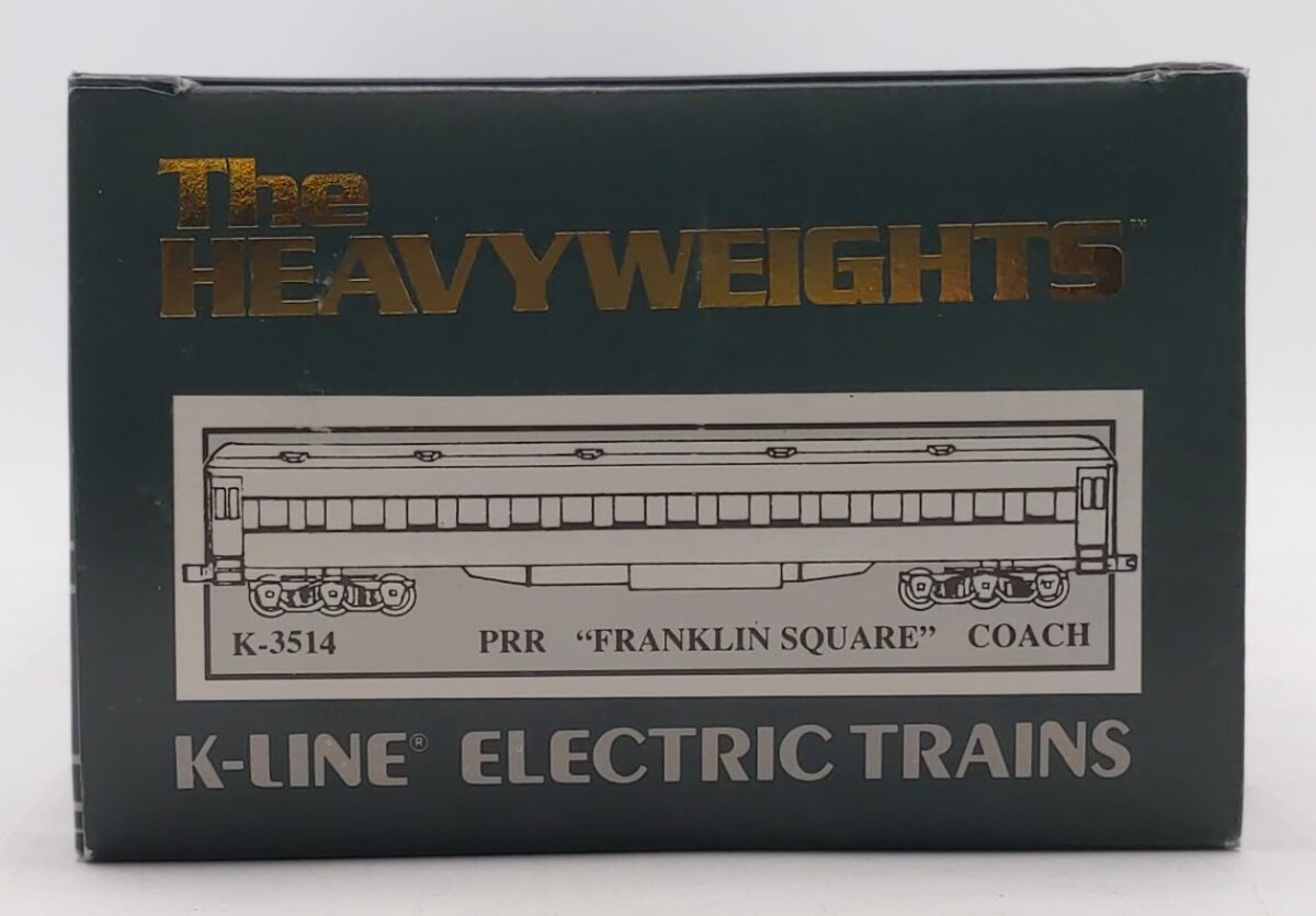 K-Line K-3514 O Pennsylvania "Franklin Square" 18" Heavyweight Coach Car #3514 EX/Box