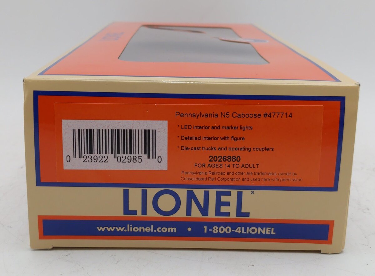 Lionel 2026880 O Pennsylvania N5 Caboose Car #477714