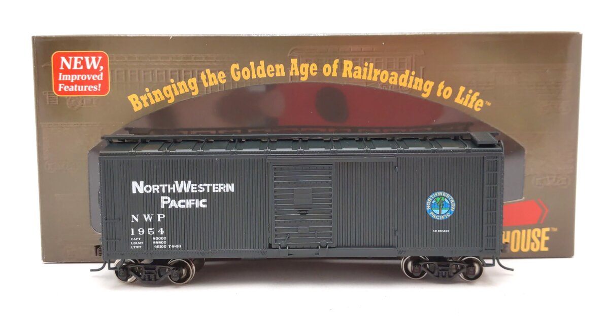 Roundhouse 84677 HO North Western Pacific 40' Double Sheathed Boxcar # 1954