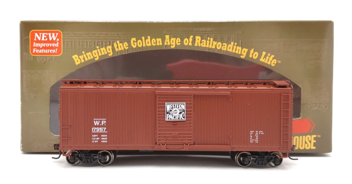 Roundhouse 84696 HO Western Pacific RTR 40' Wood Box #17957