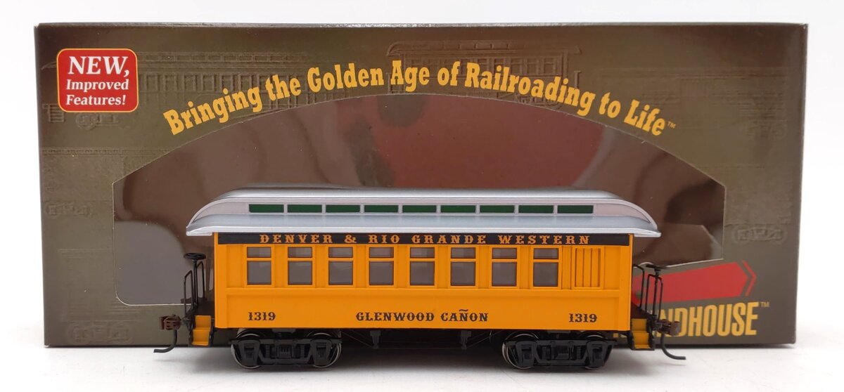 Roundhouse 84283 HO Rio Grande Glenwood Canon Overton Coach #1319 LN/Box