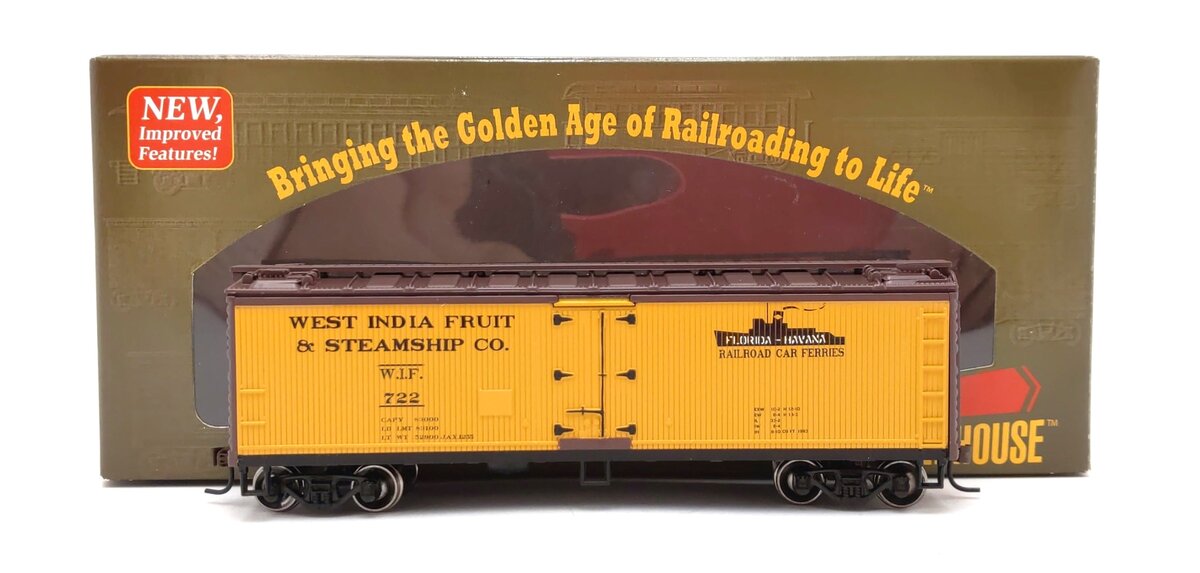 Roundhouse 85411 HO Scale West India Fruit 40' Wood Refrigerator Car #722
