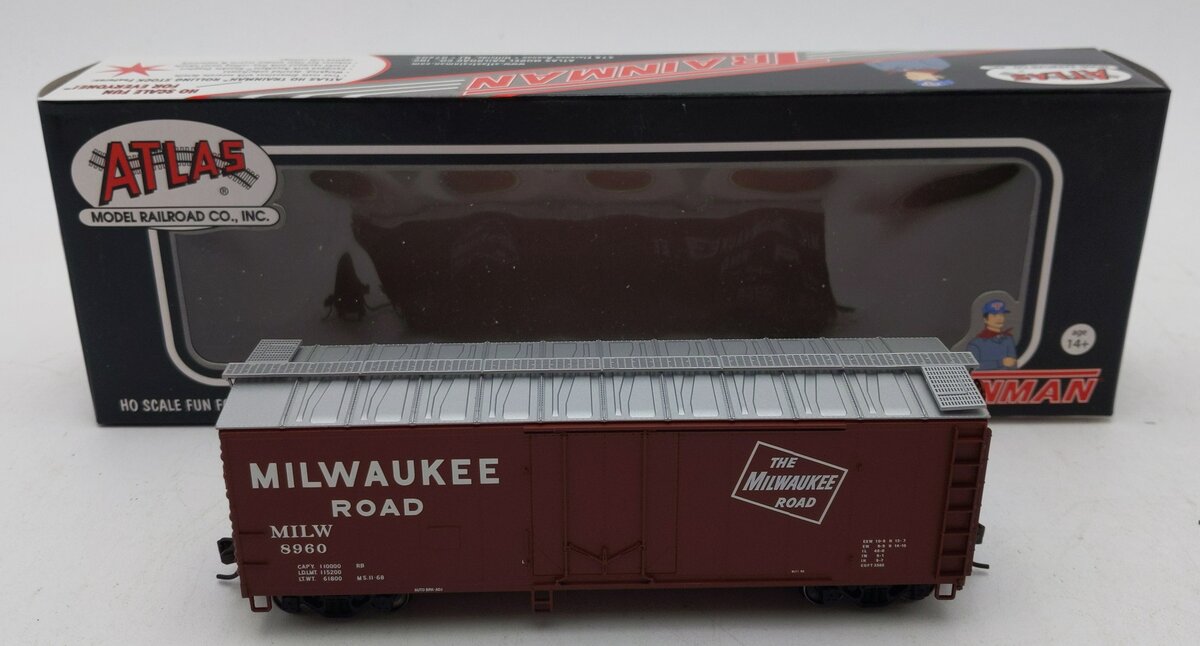 Atlas 20002029 HO Scale Milwaukee Road Trainman 40' Plug Door Boxcar #8960
