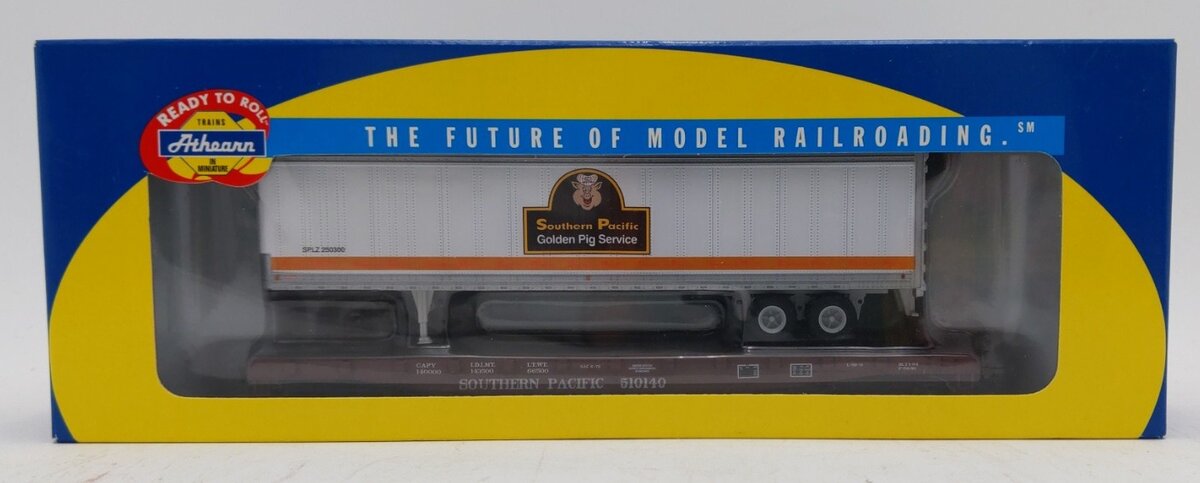 Athearn 92116 HO Southern Pacific Golden Pig RTR 50' Flat w/45' Trailer #510140