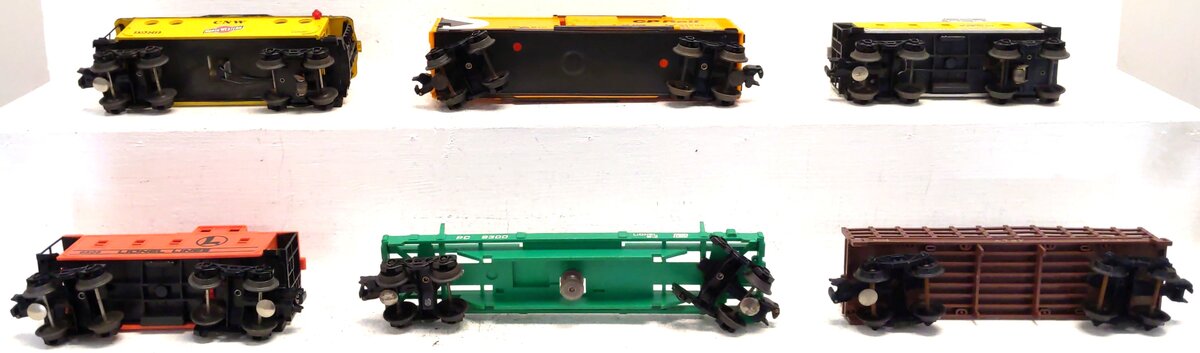 Lionel O Gauge Assorted Freight Cars: 6508, 9289, 9306, 9166, 9208, 9300 [6] VG