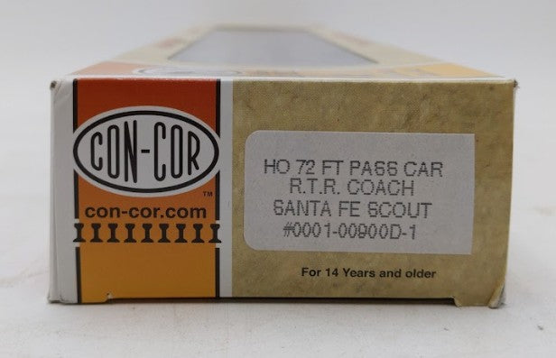 Con-Cor 0001-00900D-1 HO Scale Santa Fe 72 Ft Coach Passenger Car #3038