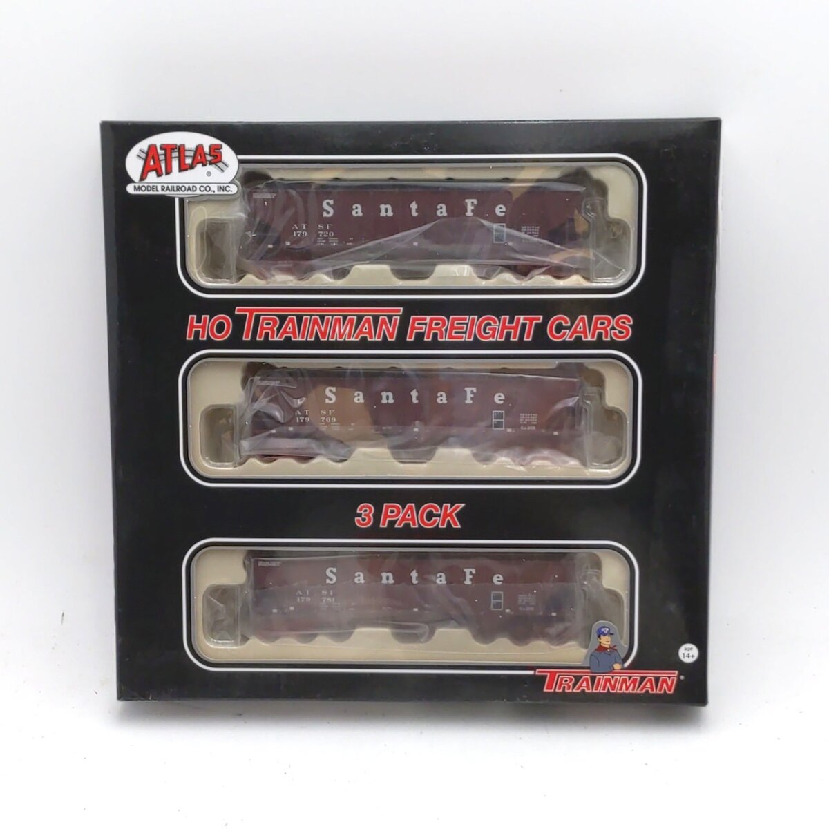 Atlas 20003854 HO Santa Fe AAR 70-Ton 3-Bay Open Hopper Car (Set of 3)