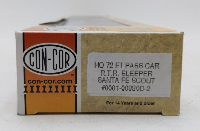 Con-Cor 0001-00980D-2 HO Santa Fe Scout Sweetwater Valley Sleeper Passenger Car