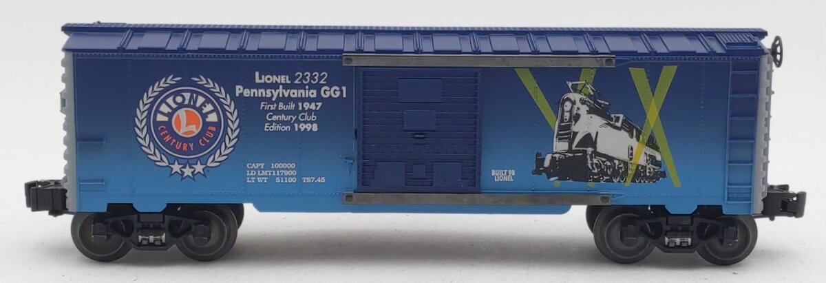 Lionel 6-29227 O Gauge Century Club 1998 GG-1 Boxcar #2332 NIB