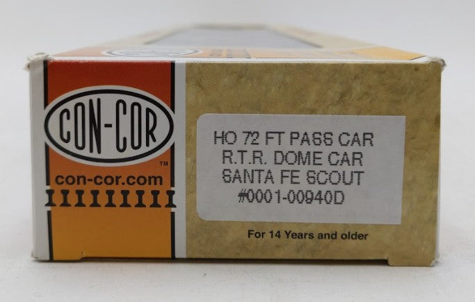 Con-Cor 0001-00940D HO Scale Santa Fe Plaza Dome Passenger Car #504