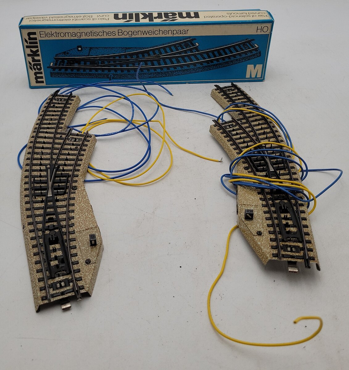 Marklin 5140 HO Curved Electric 2-Way Switches/Turnouts (Pair of 2) EX/Box