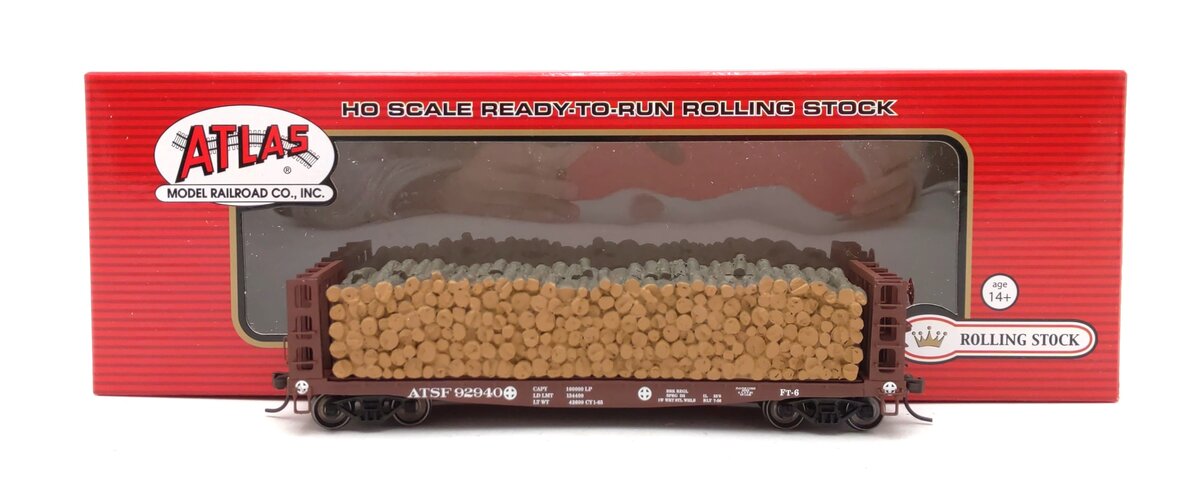 Atlas 20002882 HO Santa Fe Pulpwood Flat Car #92940