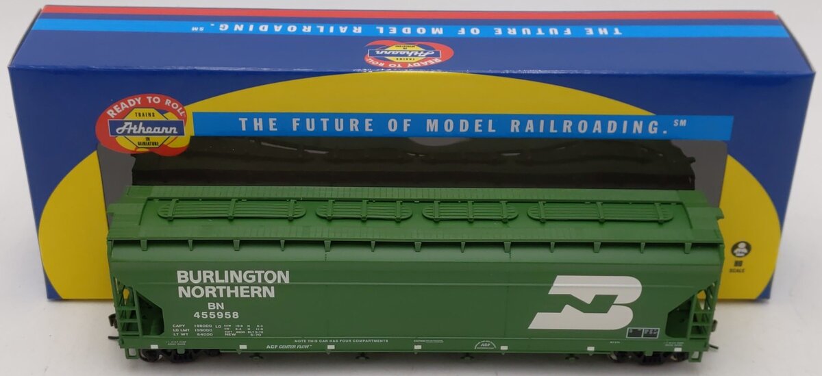 Athearn 72315 HO Burlington Northern RTR ACF Centerflow Hopper #455958