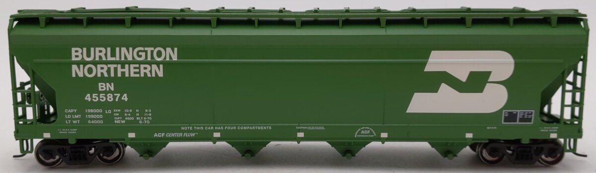 Athearn 72314 HO Burlington Northern ACF Centerflow Hopper #455874