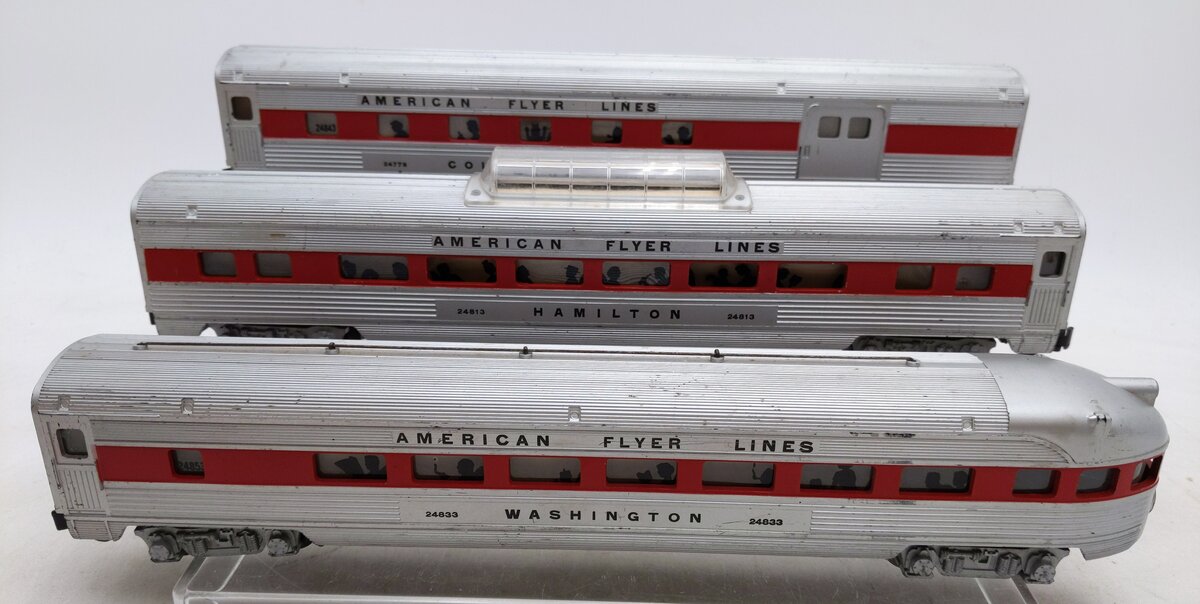 American Flyer S Vintage AFL Passenger Cars: 24833, 24813, 24773 [3] VG