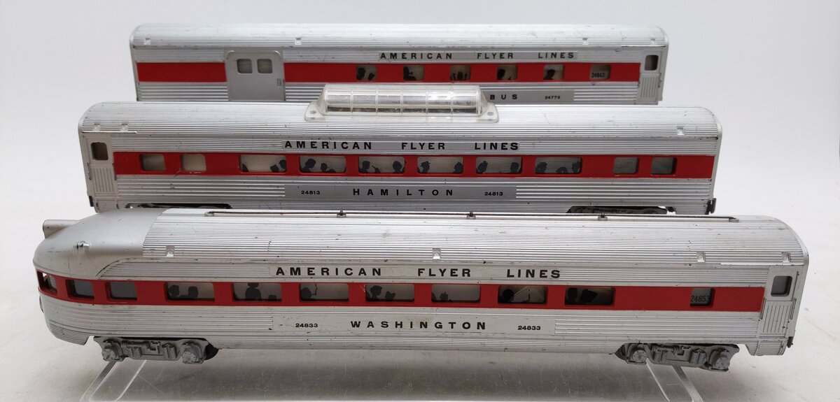 American Flyer S Vintage AFL Passenger Cars: 24833, 24813, 24773 [3] VG