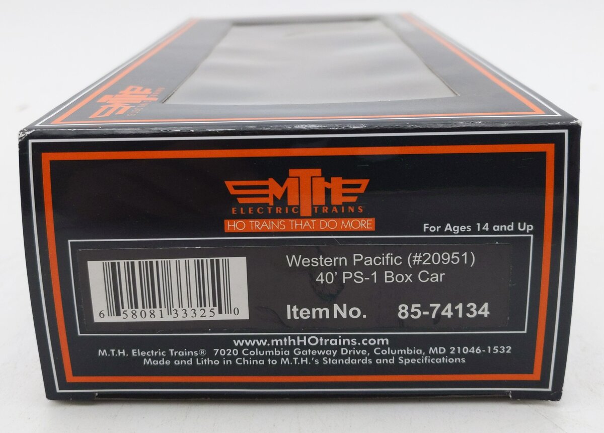 MTH 85-74134 Western Pacific HO Scale 40’ PS-1 Box Car #20951