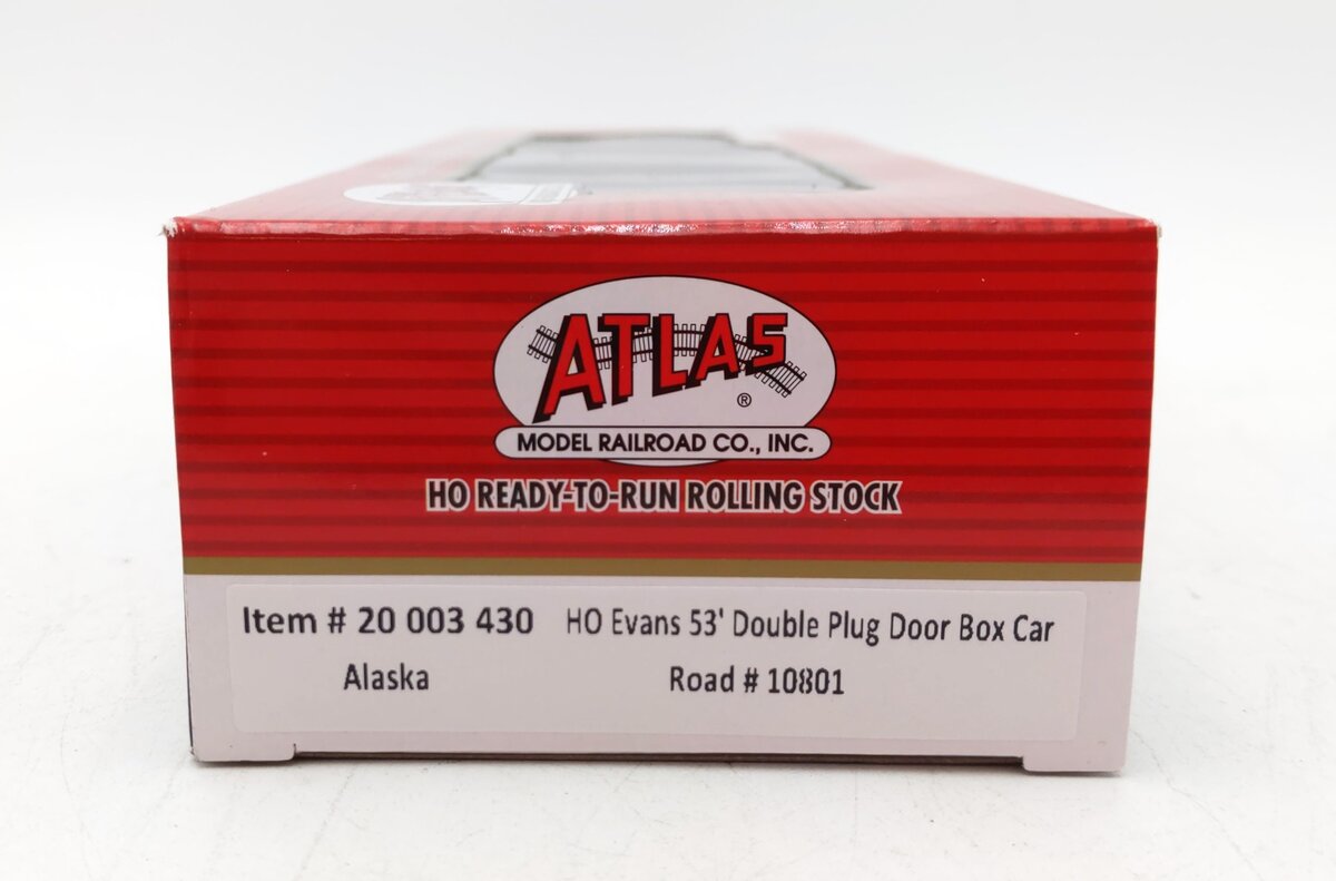 Atlas 20003430 HO Alaska Railroad Evans 53' Double Plug-Door Boxcar #10801