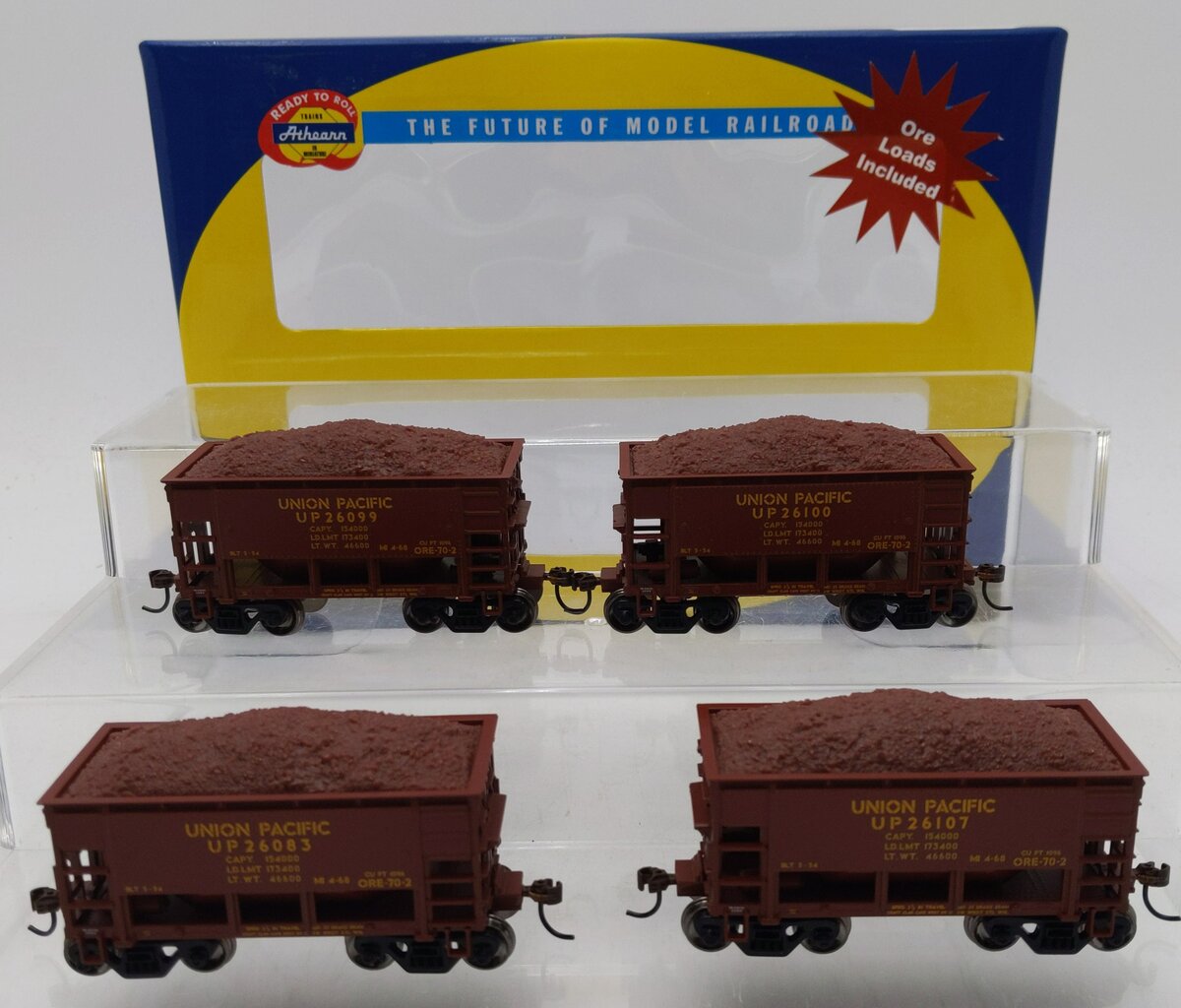 Athearn 87086 HO Union Pacific 24' Offset Ore Car with Load #3 (4)