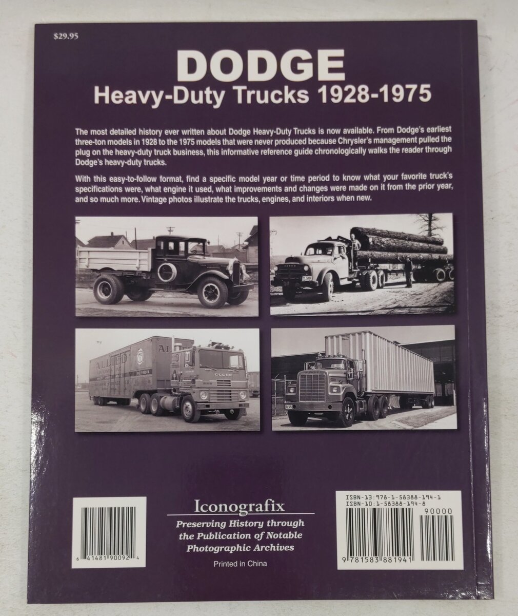 Dodge Heavy-Duty Trucks 1928-1975 Paperback Book By Don Bunn VG
