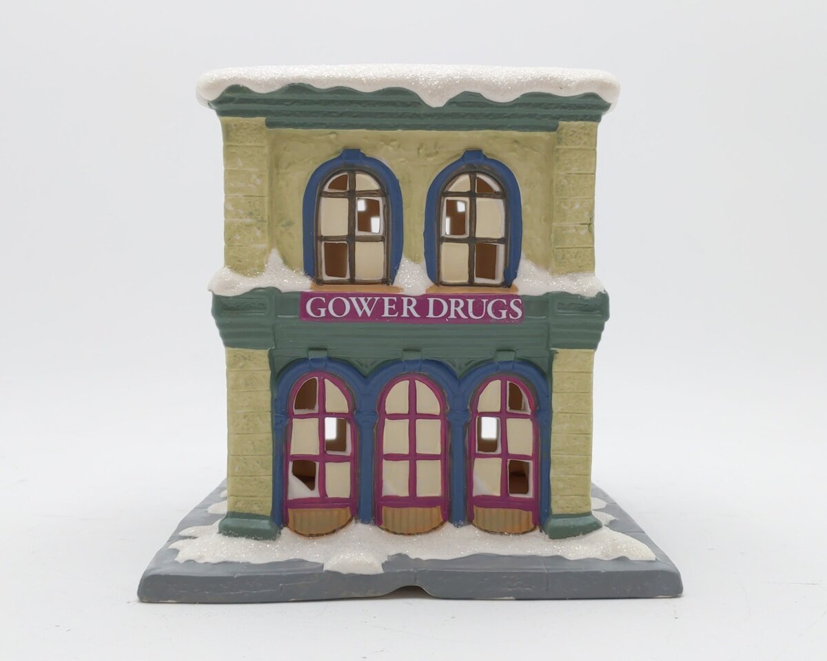 Enesco 4019773 It's A Wonderful Life Illuminated Village Gower Drugs LN/Box