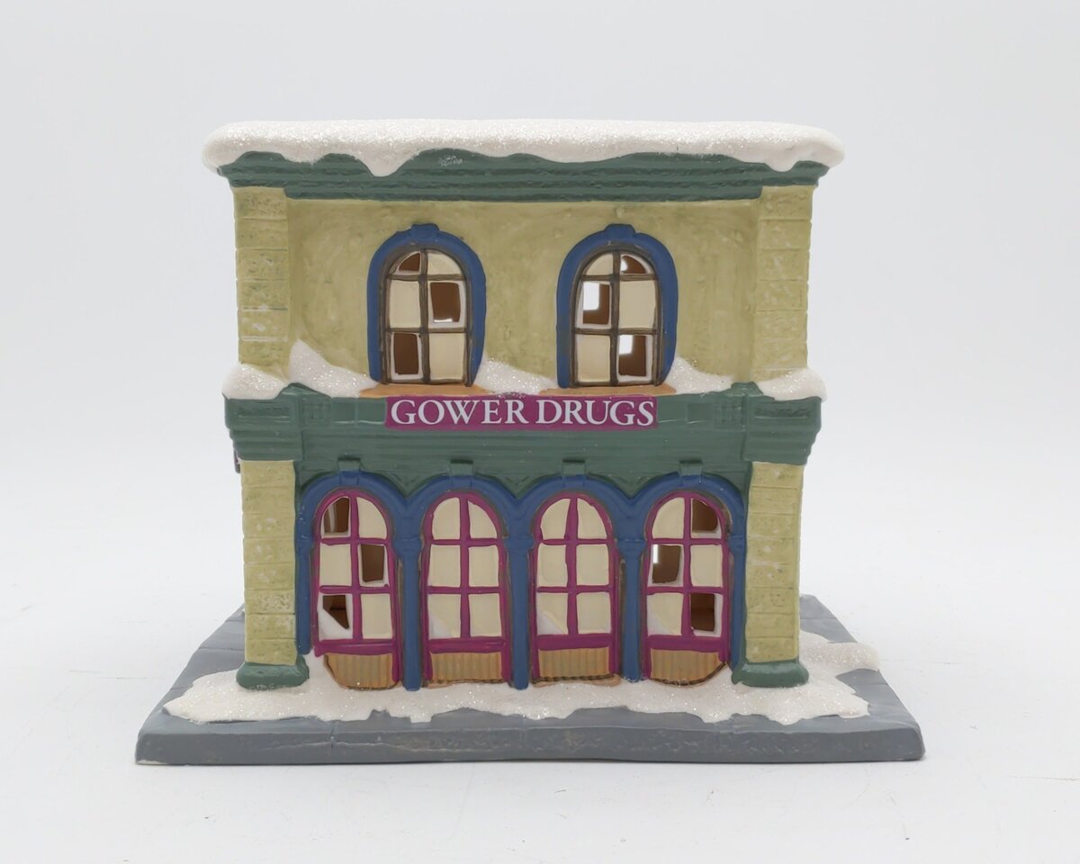 Enesco 4019773 It's A Wonderful Life Illuminated Village Gower Drugs LN/Box