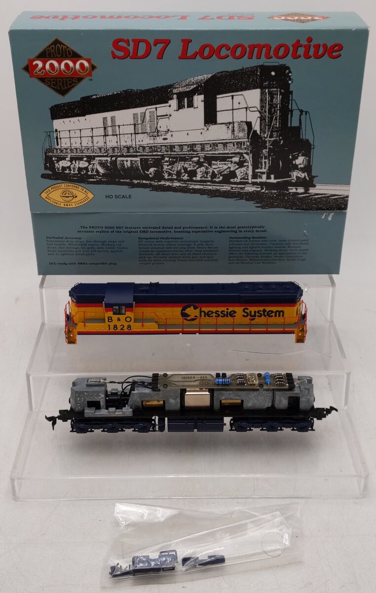 Proto 2000 8784 HO B&O Chessie SD7 Diesel Locomotive #1828 w/o Dynamic Brake EX/Box