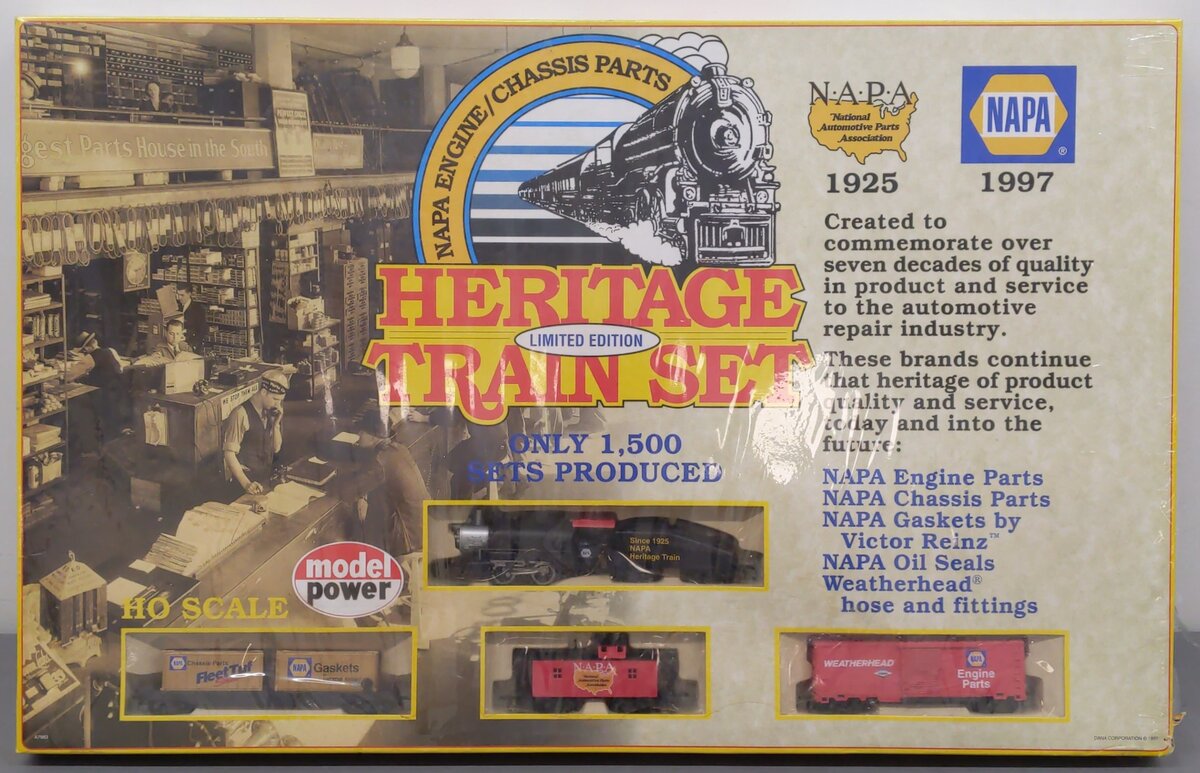 Model Power HO Scale NAPA Freight Steam Locomotive Heritage Train Set MT/Box