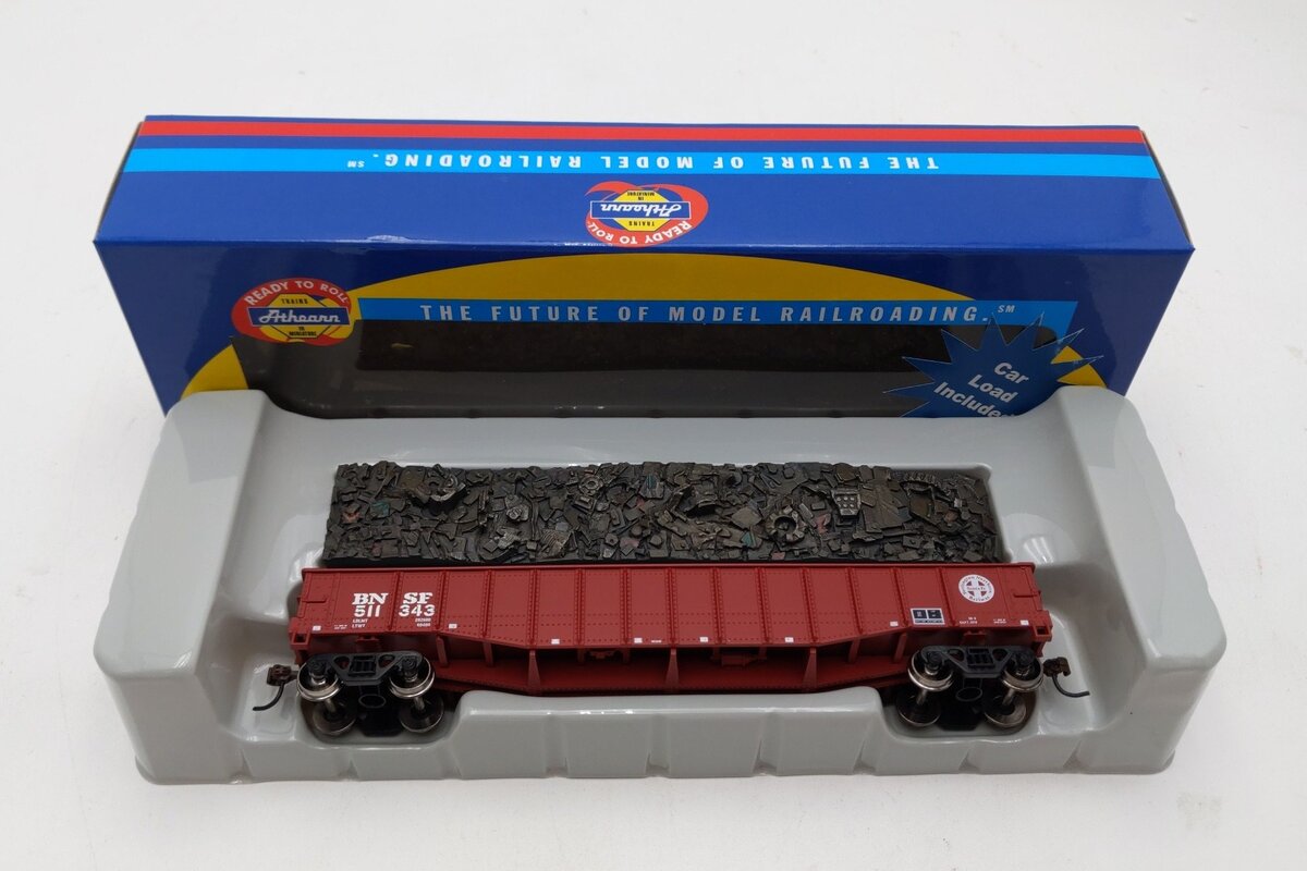 Athearn 74878 HO Scale BNSF 50' Gondola w/Scrap Load #511343