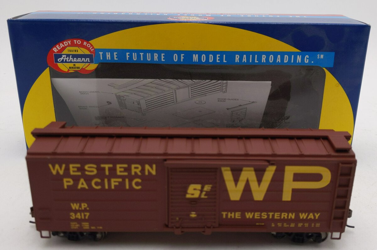 Athearn 92800 HO Scale Western Pacific 40'' Horizontal Rib Box Car #3417