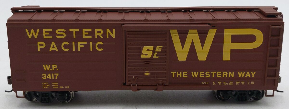 Athearn 92800 HO Scale Western Pacific 40'' Horizontal Rib Box Car #3417