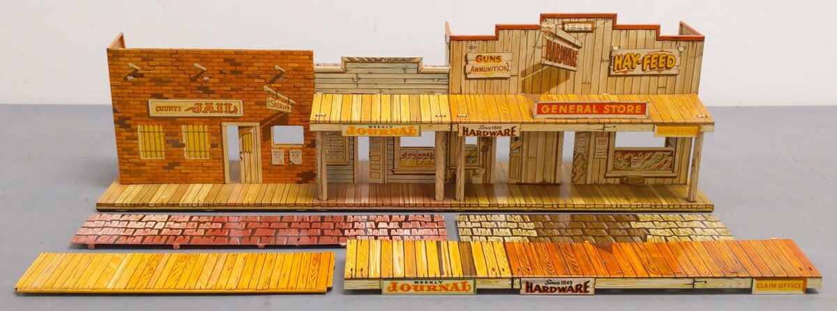 Marx Vintage Roy Rogers Mineral City Western Town Litho Storefront Set EX