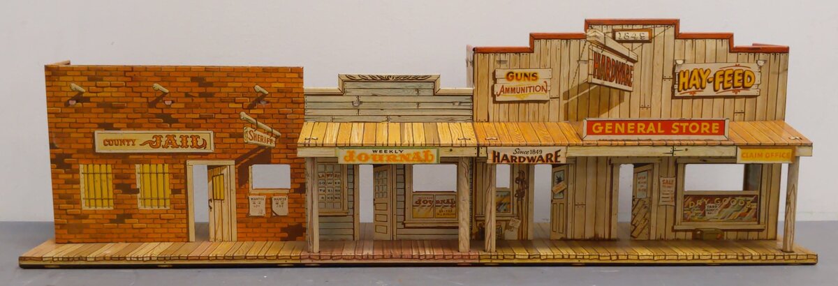 Marx Vintage Roy Rogers Mineral City Western Town Litho Storefront Set EX