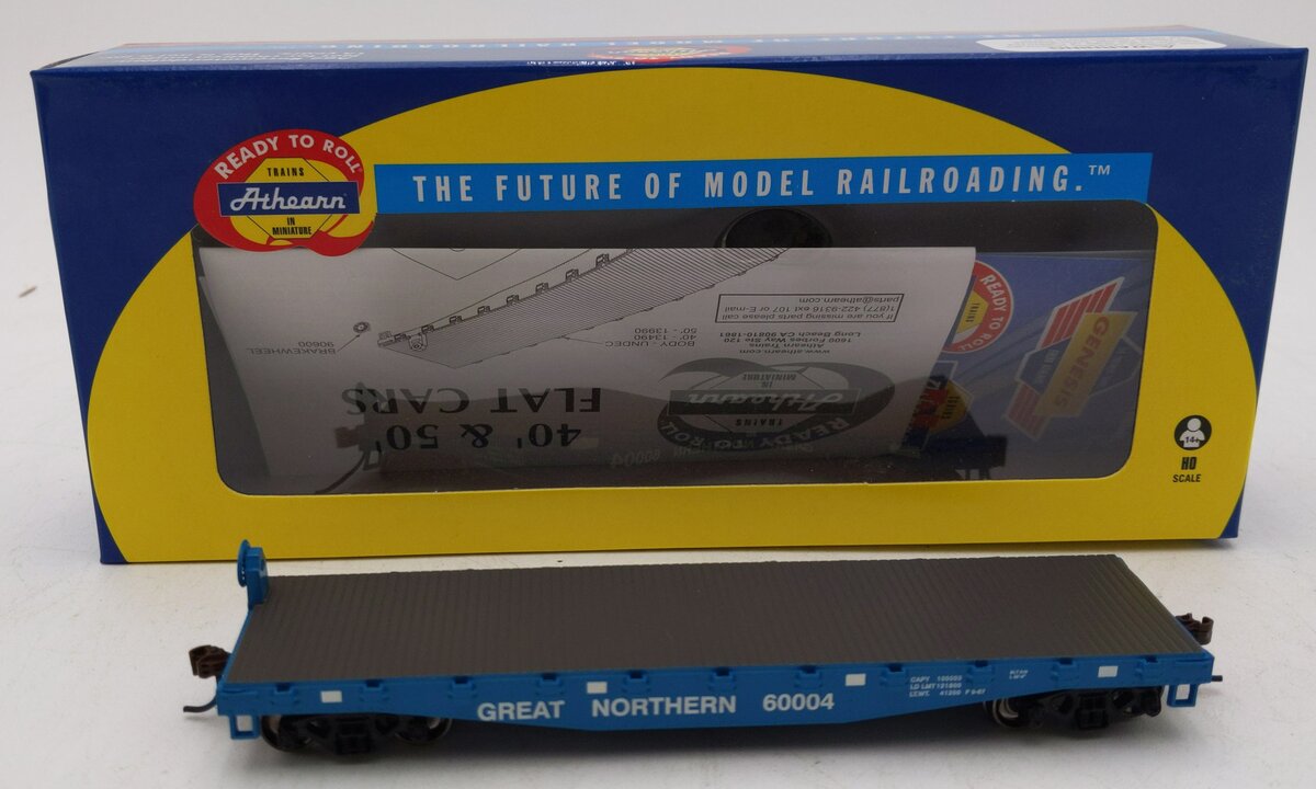 Athearn 97719 HO RTR 40' Flat, GN/Big Sky Blue #60004