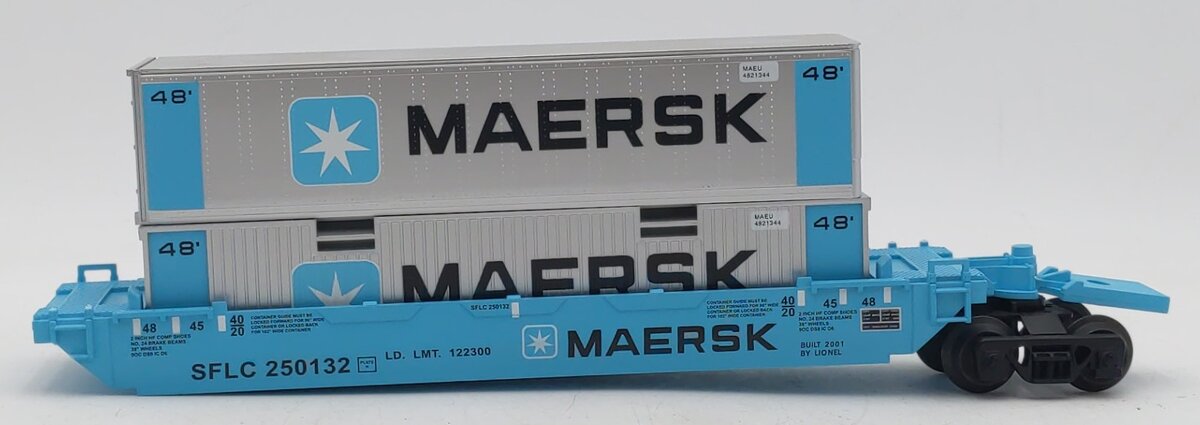 Lionel 6-36935 O Maersk Intermodal Maxi-Stack Car EX