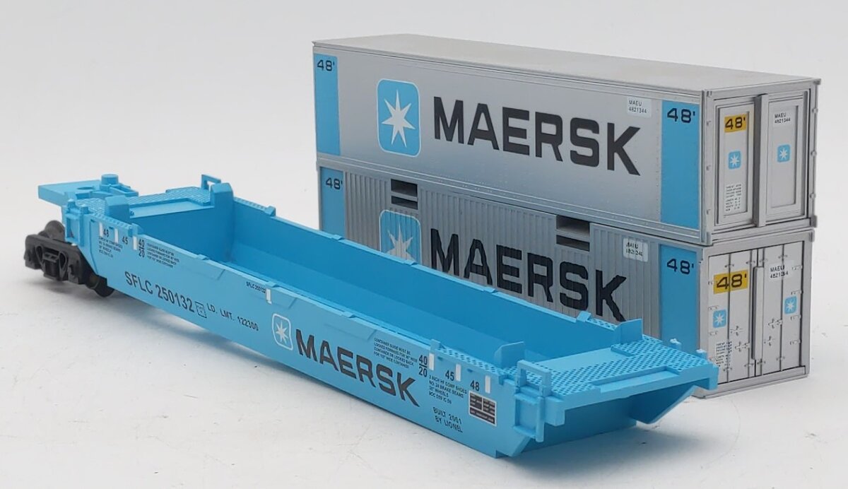 Lionel 6-36935 O Maersk Intermodal Maxi-Stack Car EX