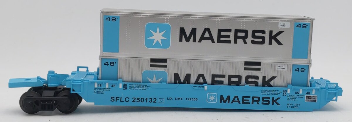 Lionel 6-36935 O Maersk Intermodal Maxi-Stack Car EX