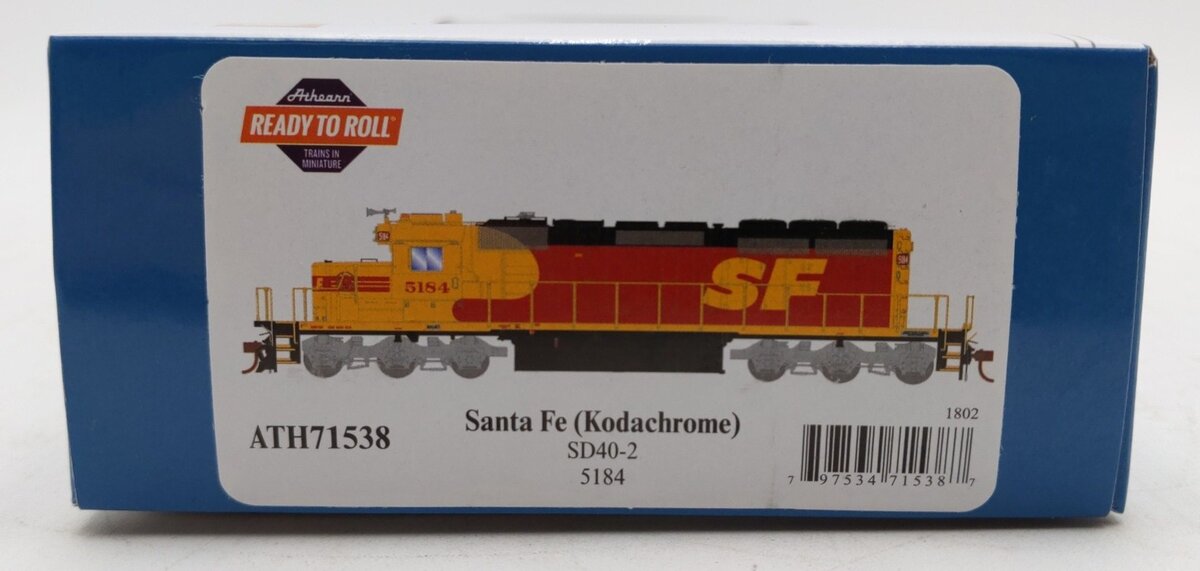 Athearn 71538 HO Santa Fe RTR SD40-2 Diesel Locomotive #5184