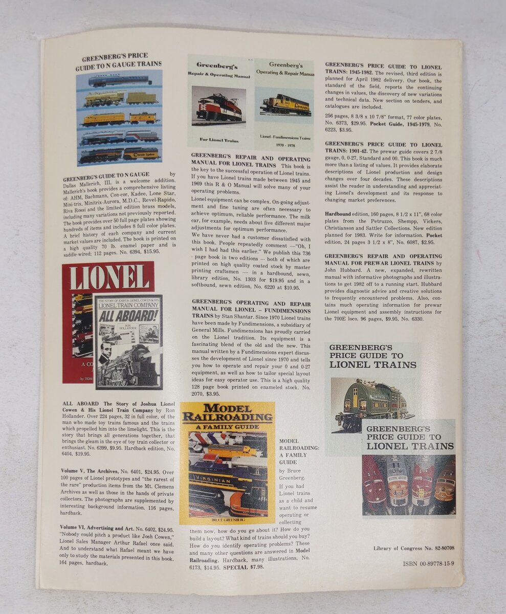 Greenberg's enjoying Lionel-Fundimensions trains Paperback Book Philip K Smith