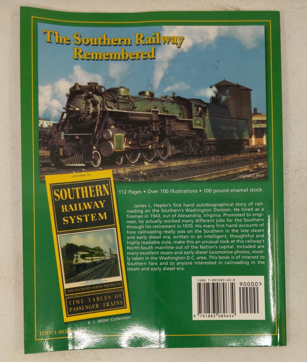 Southern Railway Remembered Paperback Book By James Leslie Hepler VG