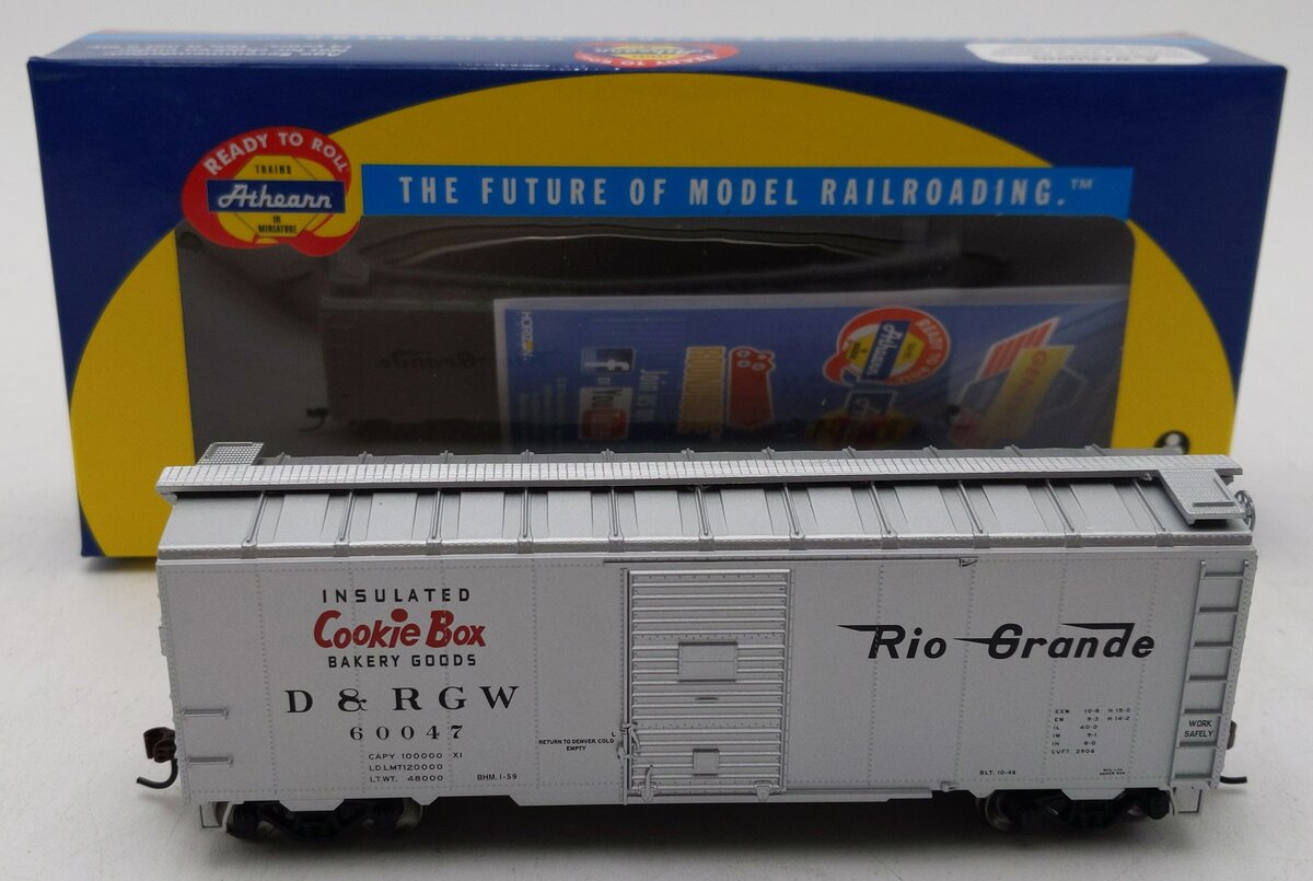 Athearn 76917 HO D&RGW Cookie Box RTR 40' Boxcar #60047