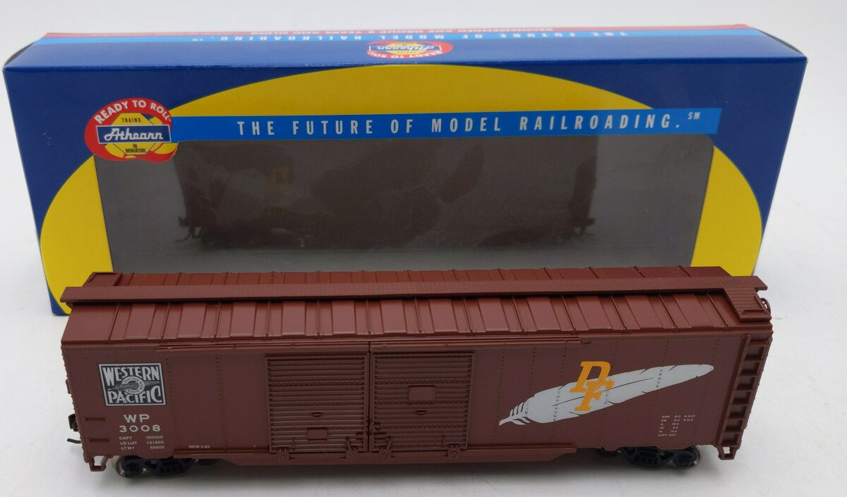Athearn 92424 HO Scale Western Pacific 50' Double-Door Box Car #3008