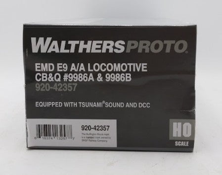 Walthers 920-42357 HO CB&Q E9A/A Locomotive #9986A/9986B w/ Tsunami Sound & DCC